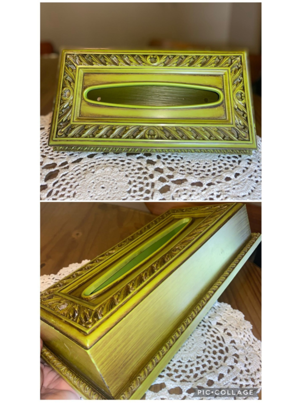 Vintage Syroco plastic composite tissue box cover